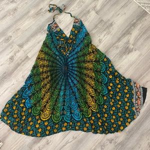 Mandala High Low Dress with Open Back
